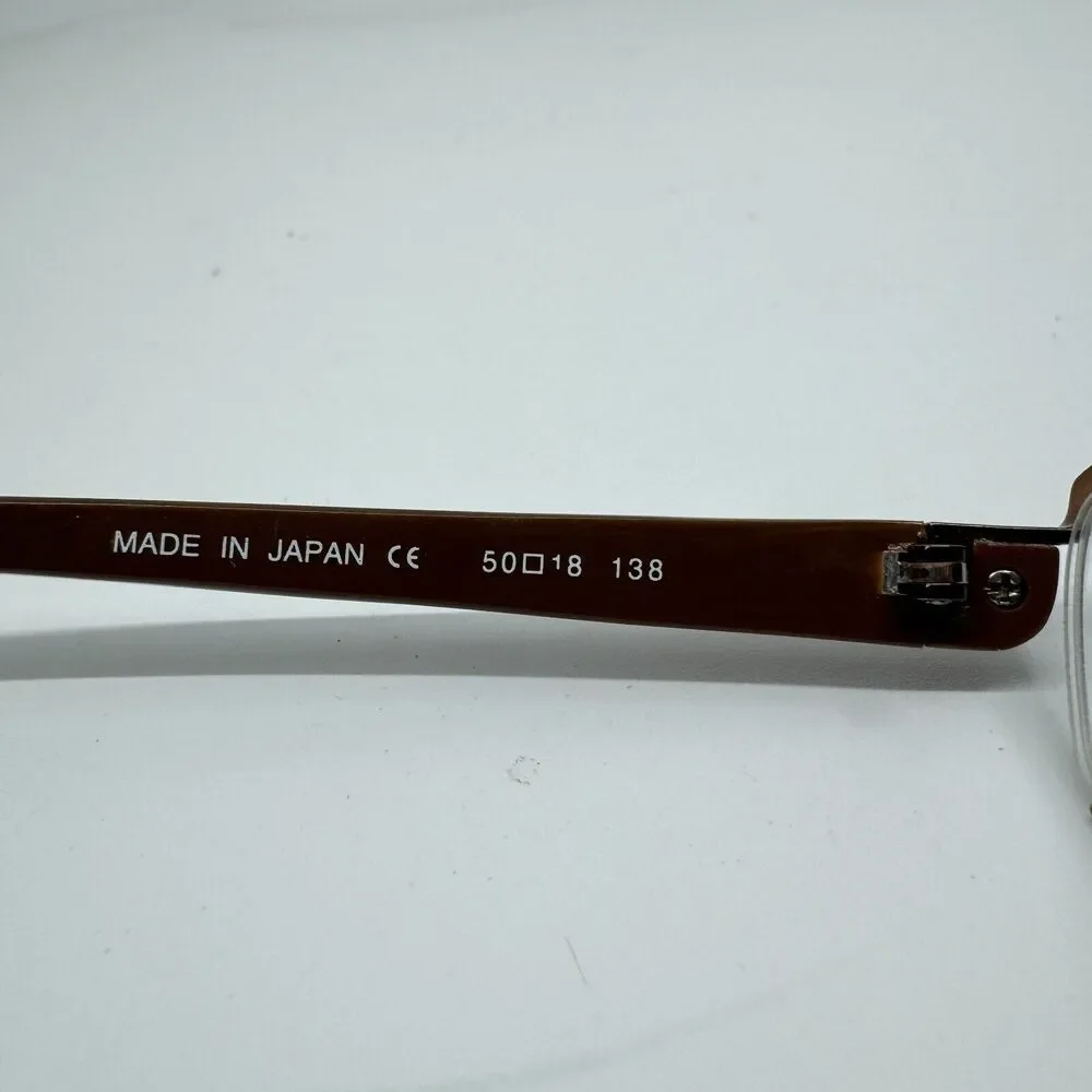 O&X NEW YORK Eyeglasses Frames Light Brown Titanium OT-217u 50- 18 H12126‎